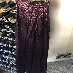 Christian Dior Purple Sequin Floor Length Skirt